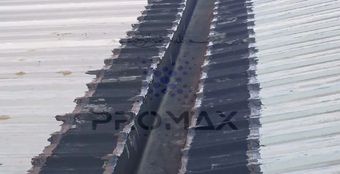 Fujairah Plastic - metal roof waterproofing project by Promax in Dubai, UAE